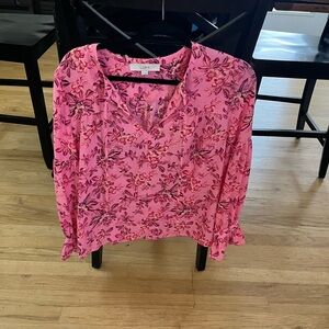 LOFT Pink Floral Top